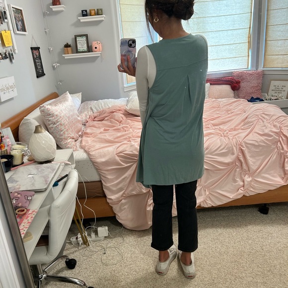 Teal Flowy Drape Vest - Picture 6 of 6